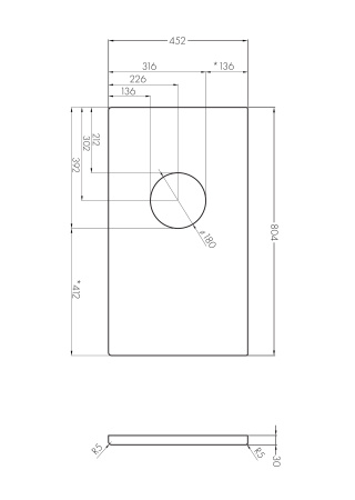 Столешница под раковину Aquaton Брук 80 (60+20) 1A204205BC010