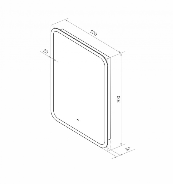 Зеркало с подсветкой Art&Max Messina AM-Mes-500-700-DS-F