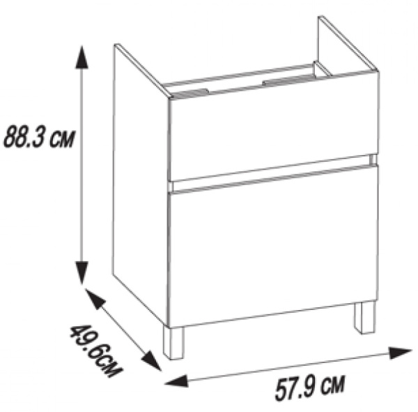 Тумба под стиральную машину 60 Aquaton Лайн 1A232101LF010 (без раковины)