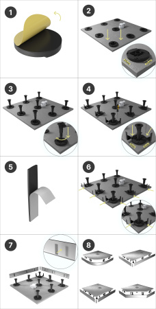 Душевой поддон из искусственного камня (90х90) Grossman Strong GR-S19090D