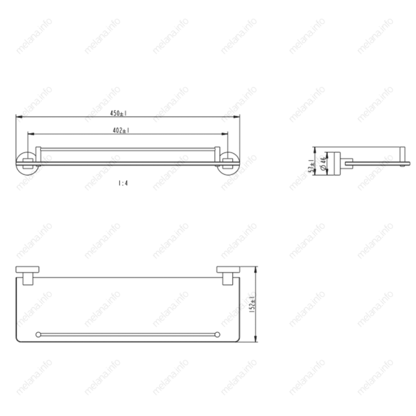 Полка стеклянная Melana MLN-861004