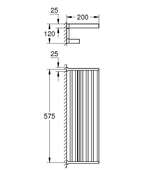 Полка для полотенец Grohe Selection Cube 40804 000 (40804000) хром  Полка для полотенец Grohe Selection Cube 40804 000 (40804000) хром