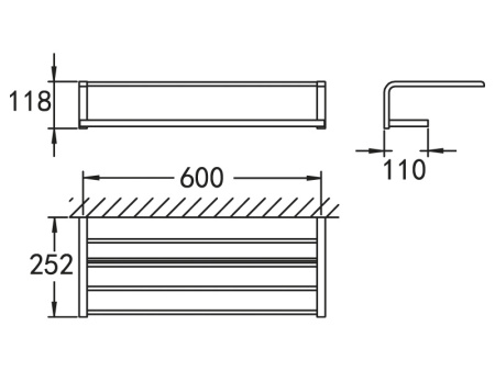 Полка для полотенец CEZARES ULTIMA CZR-F-8925