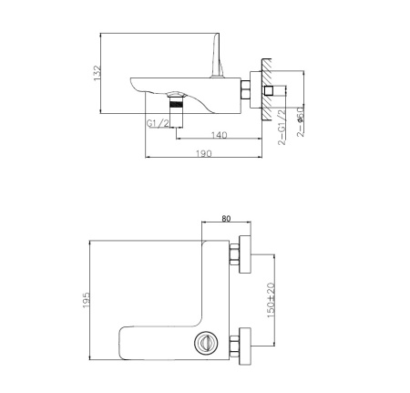 Смеситель для ванны WONZON & WOGHAND SHARK, хром WW-48B3101-CR