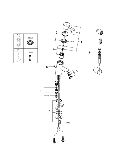 Смеситель для раковины Grohe Feel HYG 23954 000 (23954000)
