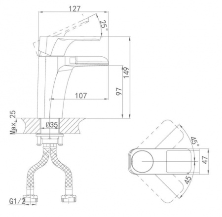 Смеситель для раковины D&K Berlin Technische (DA1432815)