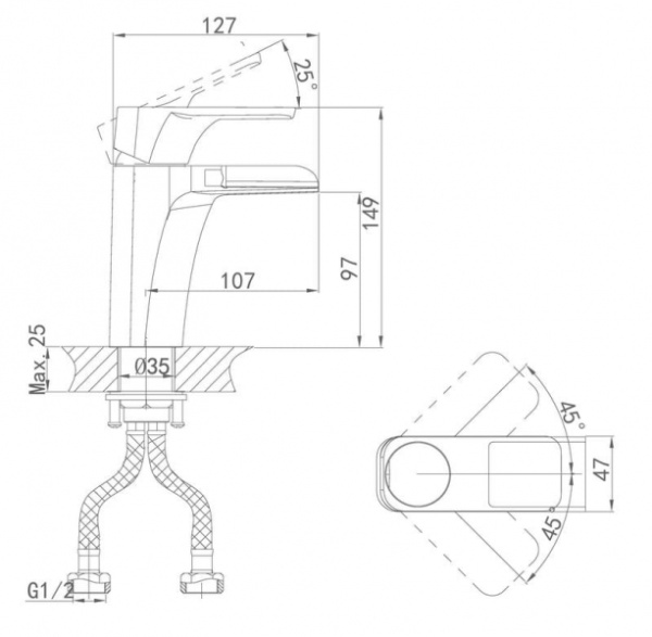 Смеситель для раковины D&K Berlin Technische (DA1432815)