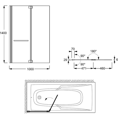 Шторка на ванну Jacob Delafon Adequation E4931-BL