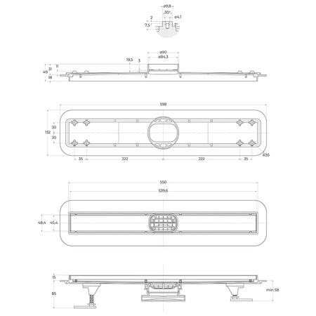 Душевой лоток BelBagno Luce BB-LD-LUCE-60-CR
