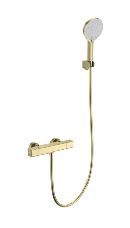 Смеситель для душа с термостатом WONZON & WOGHAND STAY 2, брашированное золото WW-B2016-A-BG