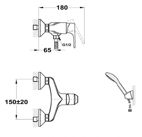 Смеситель для душа с душевым набором Mofem Junior 153-0047-00