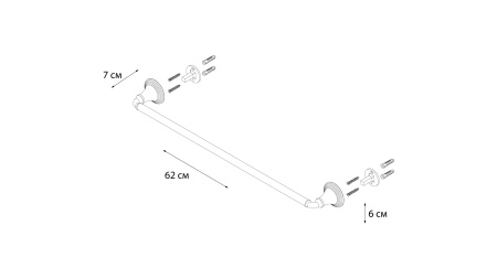 Полотенцедержатель FIXSEN Luksor трубчатый FX-71601B