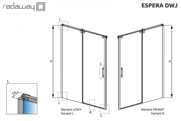 Душевая дверь Radaway Espera 380545-01L