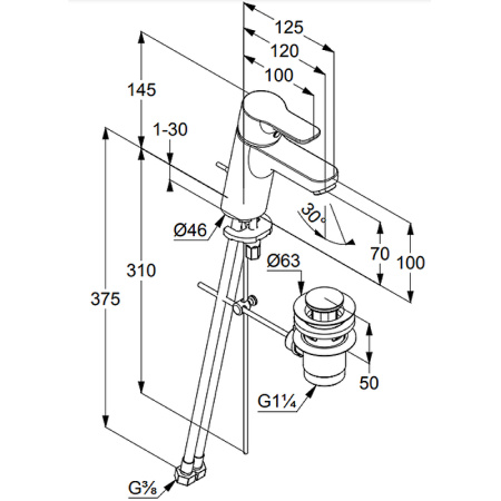 Смеситель для раковины Kludi Pure&Easy 373829165