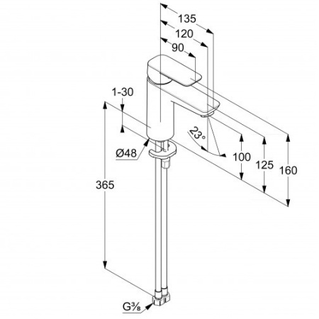Смеситель для раковины Kludi Pure&Style 402923975
