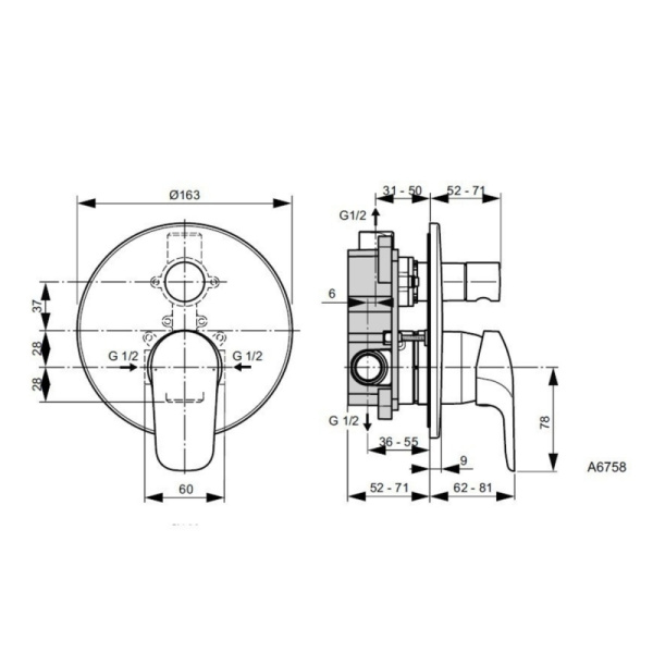 Душевой комплект 4в1 Ideal Standard Ceraflex BC447AA