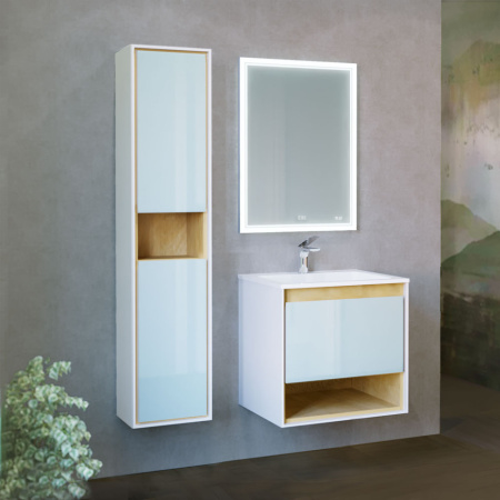 Тумба под раковину Jorno Glass 65  Gla.01.62/P/W