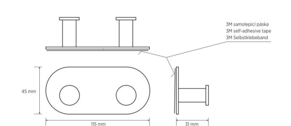 Крючок двойной, мат Bemeta Easy 163106375