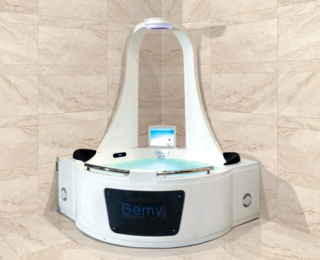 Акриловая ванна (170х170) Gemy G9070 O с гидромассажем, универсальная