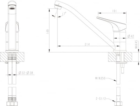 Смеситель для кухни Bravat Drop-D F748162C-1