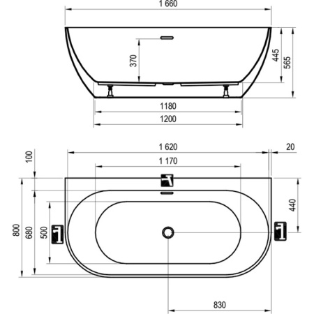 Акриловая ванна 166x80 см Ravak Freedom W XC00100027