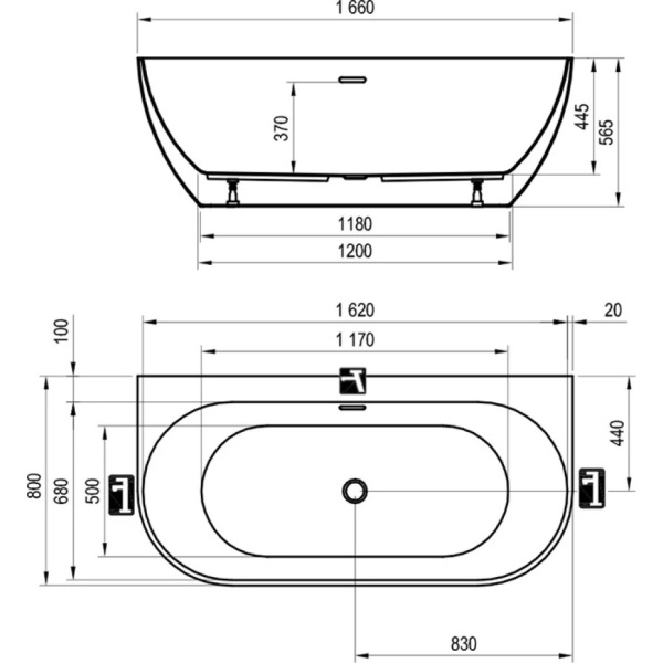 Акриловая ванна 166x80 см Ravak Freedom W XC00100027 Акриловая ванна 166x80 см Ravak Freedom W XC00100027