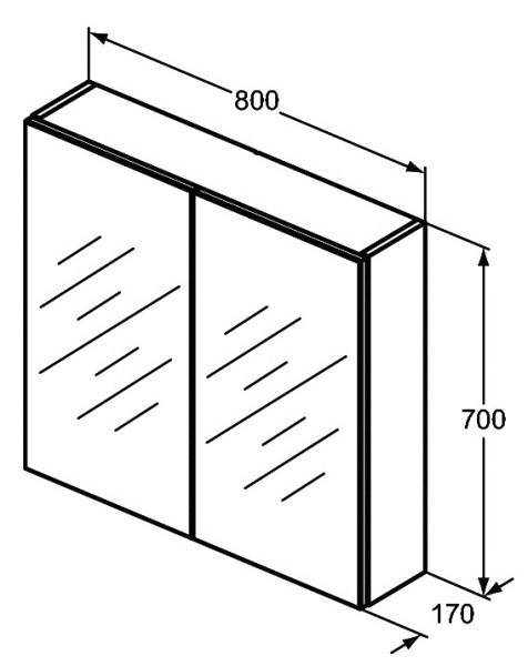 Зеркало-шкаф Ideal Standard Mirror&Light 80 см T3442AL