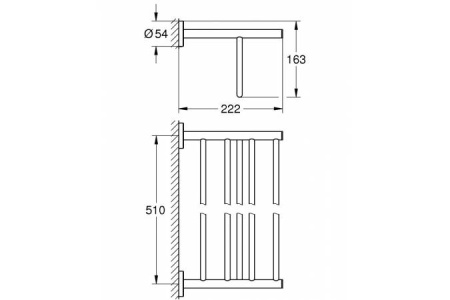 Полка для полотенец с вешалкой для полотенец Grohe Bau Cosmopolitan 40462001