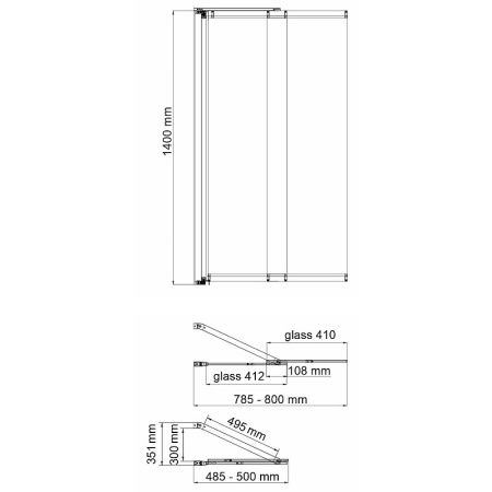 Шторка на ванну WasserKRAFT Dill 80 61S02-80WS