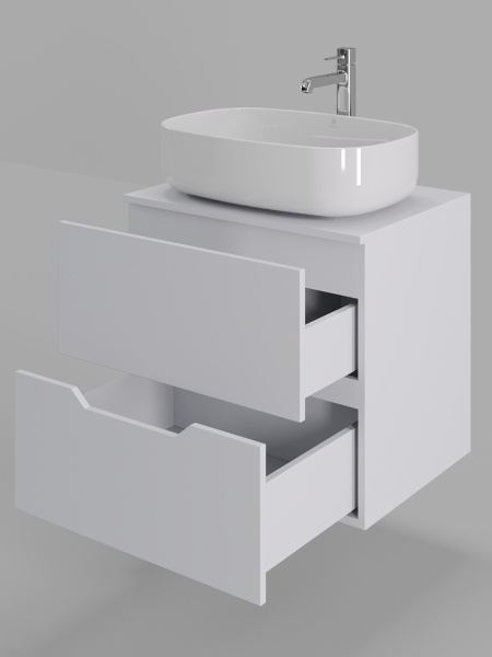 Тумба с раковиной подвесная 60 см Orange Line Li-60TuwMDF+B07-540W белый