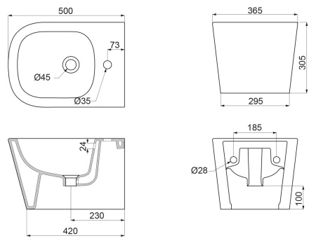 Биде подвесное BelBagno ALBANO BB120BH
