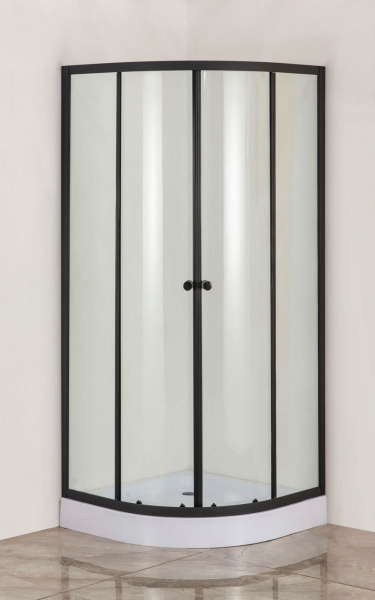 Душевой уголок с поддоном (88х88) Orange E01-090TB матовый черый