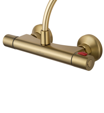 Смеситель для душа с термостатом WONZON & WOGHAND INN 5, брашированное золото WW-B1005-A-BG