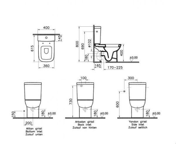 Бачок для унитаза Vitra S20  5514B003-5450 Бачок для унитаза Vitra S20  5514B003-5450