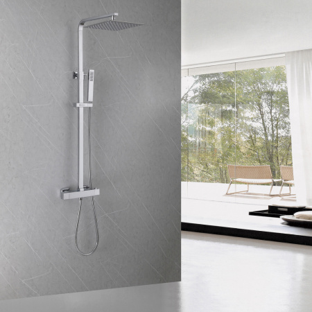 Душевая стойка ABBER Daheim AF8260L с термостатом без излива, хром