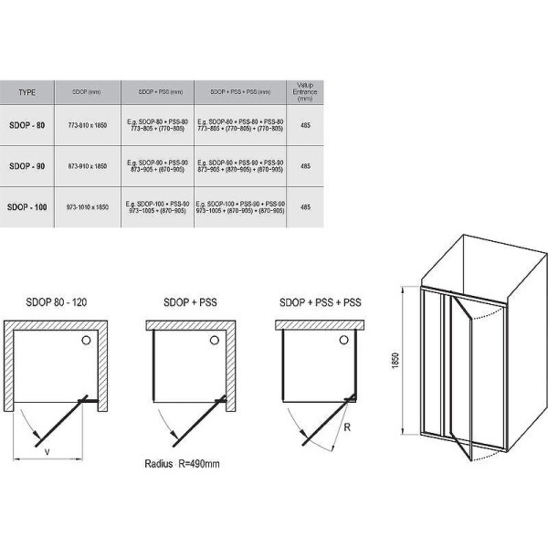 Душевая дверь Ravak Supernova SDOP-90 03V7010011