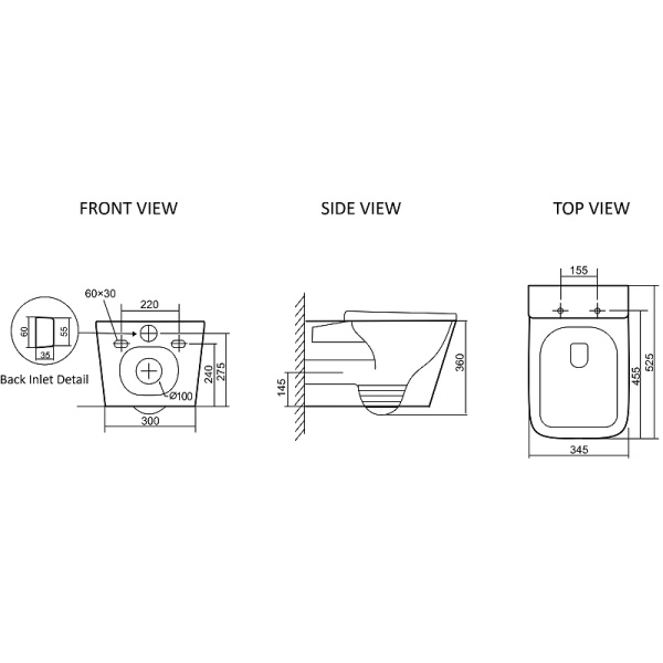 Комплект унитаза с инсталляцией SantiLine SL-5025MB+SL-03