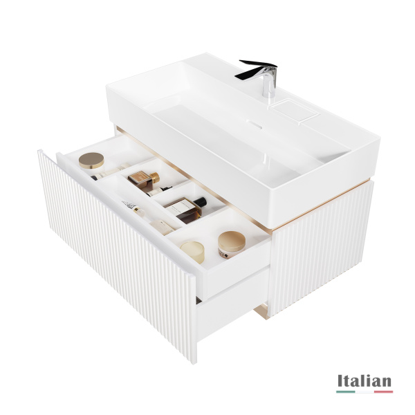 Тумба без раковины 90 см Jorno Filoro Fil.01.90/P/W/JR белый