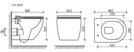 Комплект унитаза с инсталляцией Ceramicanova Forma CN3009_1002CH_1000