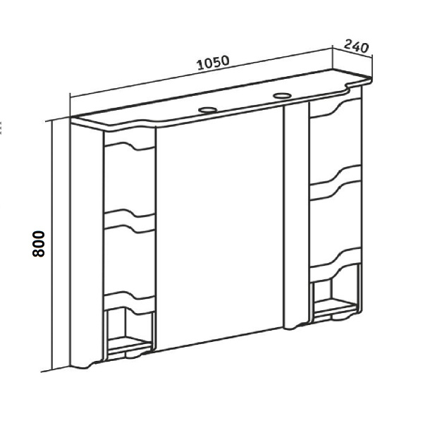 Зеркальный шкаф Runo  Стиль 105 (00000001119)