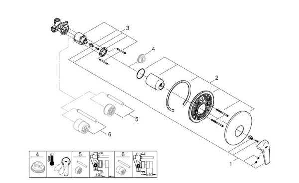 Смеситель однорычажный для душа Grohe BauFlow  29112 000 (29112000) хром
