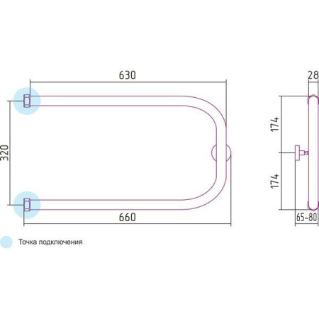 Полотенцесушитель водяной П-образный Сунержа 00-0003-3265