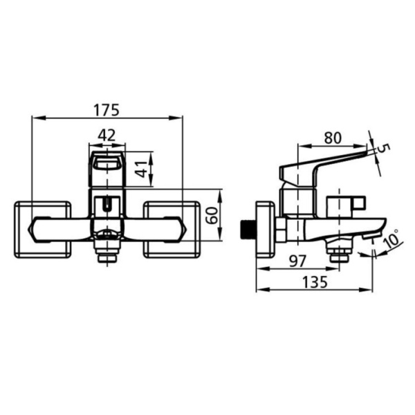 Смеситель для ванны Milardo Atlantic (ATLSBC0M02)