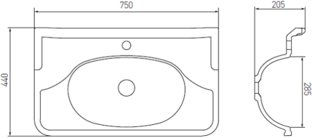 Раковина Aquaton Венеция 75 белая 1A707031VN010