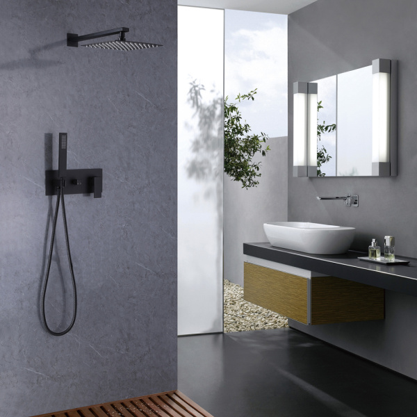 Душевой комплект ABBER Daheim AF8218B скрытого монтажа без излива, черная матовая