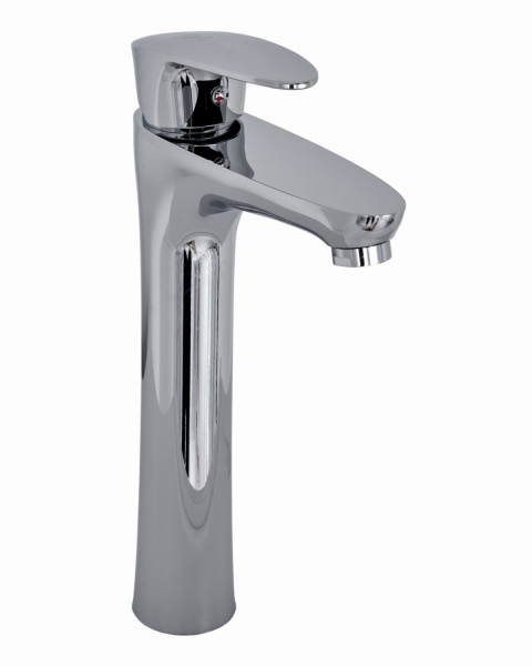 Смеситель для накладной раковины однорычажный полимерный высокий OneLife P09-121cr хром