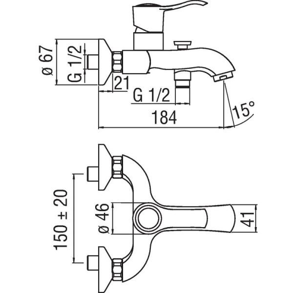 Смеситель для ванны NOBILI Sofi SI98110/1CR