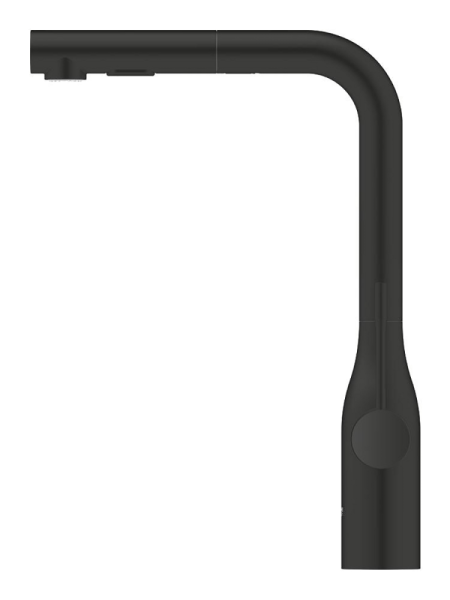 Смеситель для кухни с выдвижным изливом Grohe Essence New 30270 2430 (302702430) черный матовый