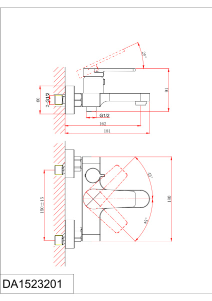 Смеситель D&K для ванны Bayern.Fürth DA1523201