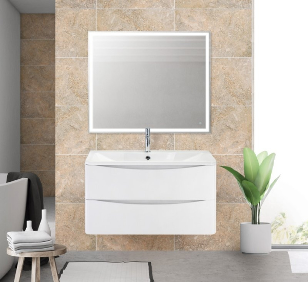 База под раковину подвесная  BelBagno ACQUA-800-2C-SO-BL Bianco Lucido